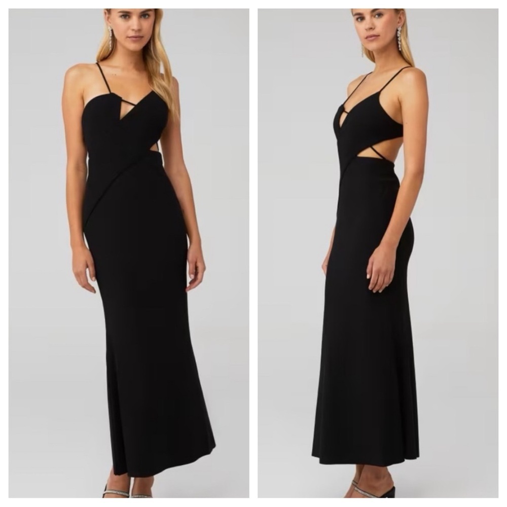 Significan Other Poet Asymetrical Dress Black Strappy Minimalist 25281